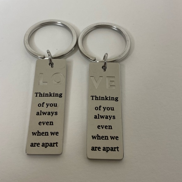 Love keychain stainless steel set of 2 - Picture 3 of 6
